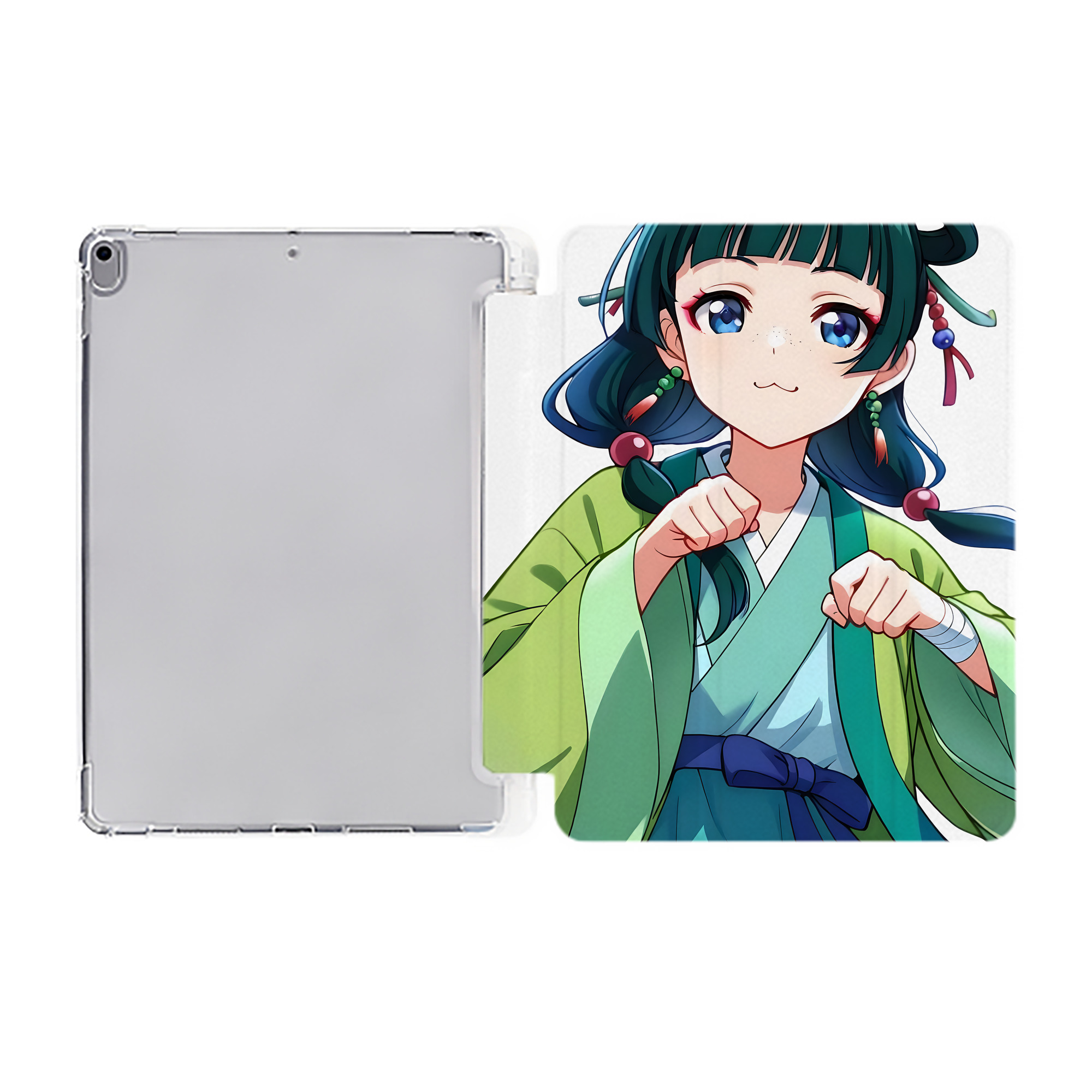 （画像用） 薬屋のひとりごと The Apothecary Diaries IPad ケース ペン収納付き 三つ折りスタンド PUレザー×シリコン 対応機種9.5/10.5/10.9インチ